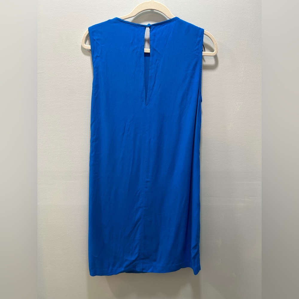 Zara NWT retail $249 Blue Draped Mini Dress - Picture 4 of 7